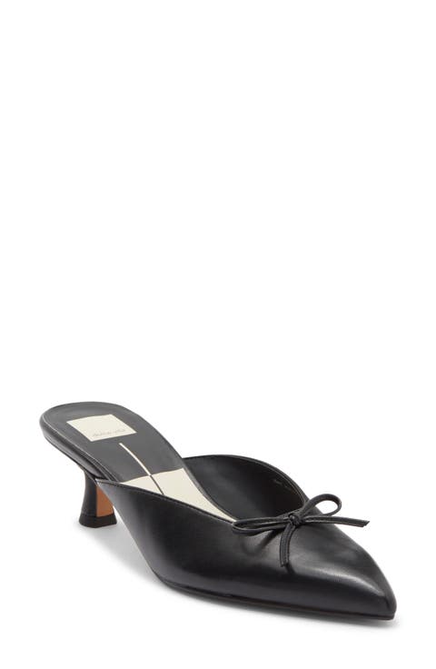 Cleo Pointed Toe Kitten Heel Mule (Women)