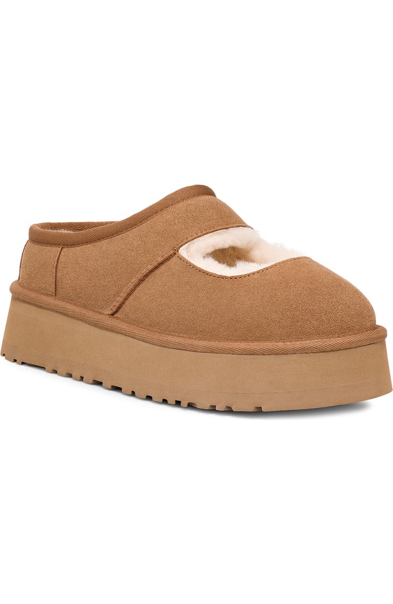 UGG<sup
®</sup
Bea Genuine Shearling Lined Platform Mary Jane, Main, color, Chestnut