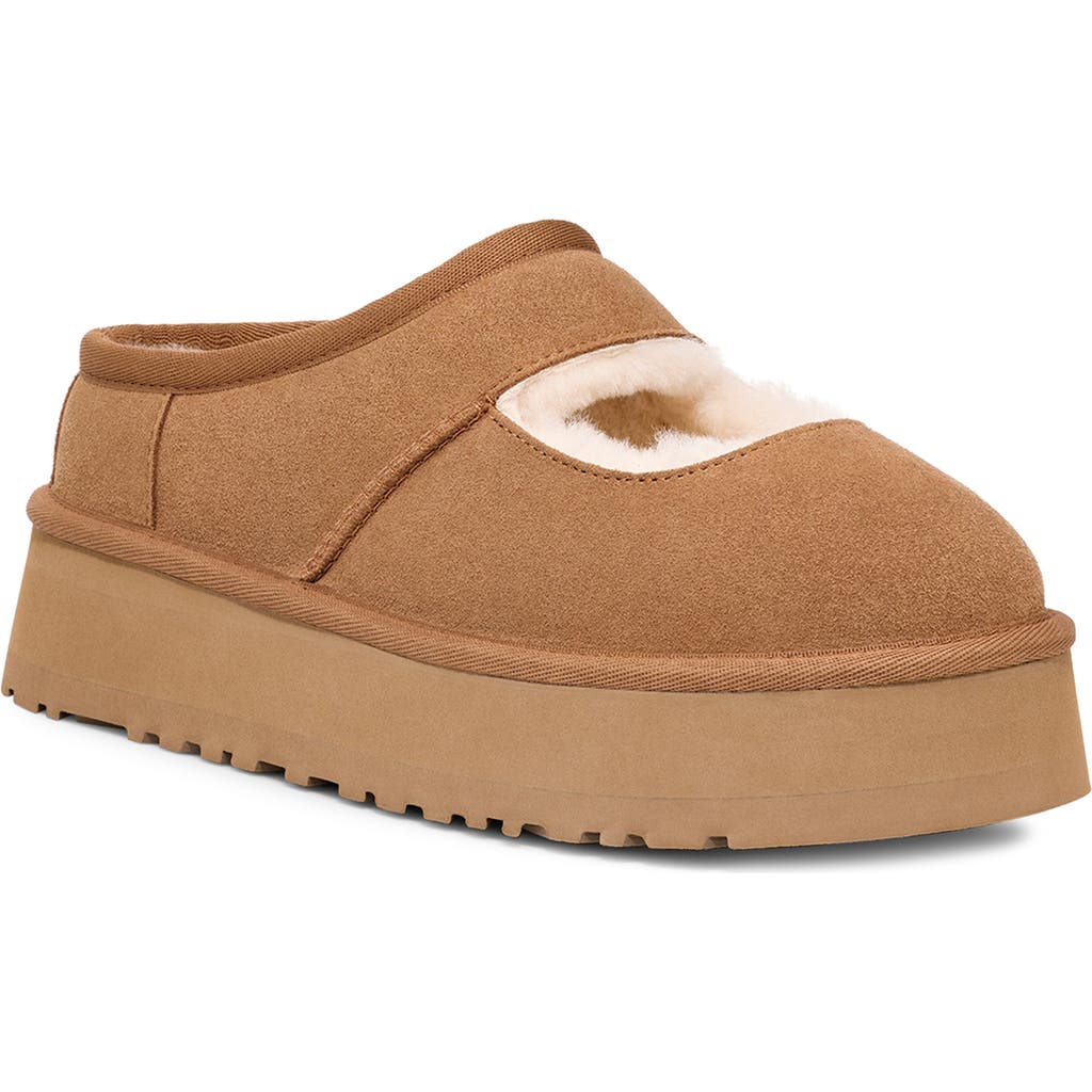 Shop Ugg(r) Bea Genuine Shearling Lined Platform Mary Jane In Chestnut