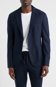 BOSS Hanry Slim Fit Textured Navy Sport Coat
