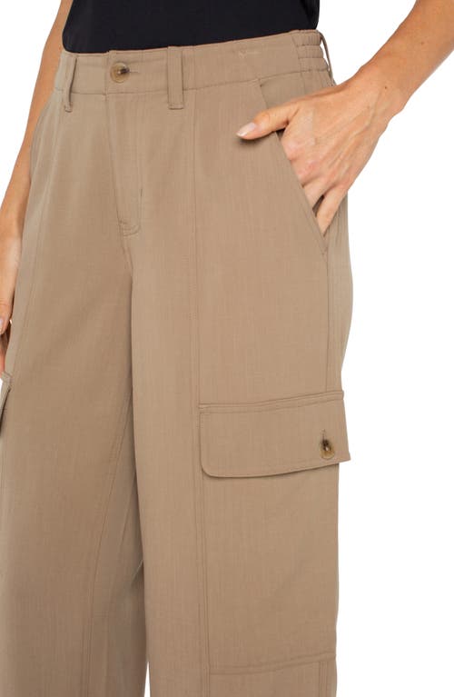 Liverpool Los Angeles High Waist Crop Wide Leg Cargo Pants In Palo Santo