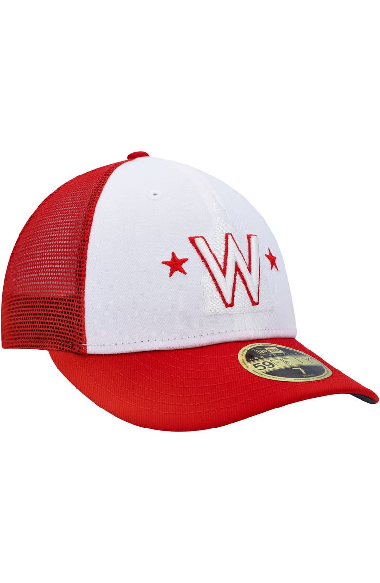 New Era Men's New Era White/Red Washington Nationals 2023 On-Field Batting Practice Low Profile 59FIFTY Fitted Hat, Alternate, color, White