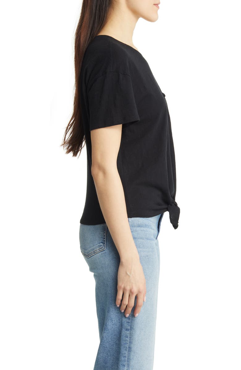 Caslon<sup>®</sup> Crewneck Tie Front T-Shirt, Alternate, color,