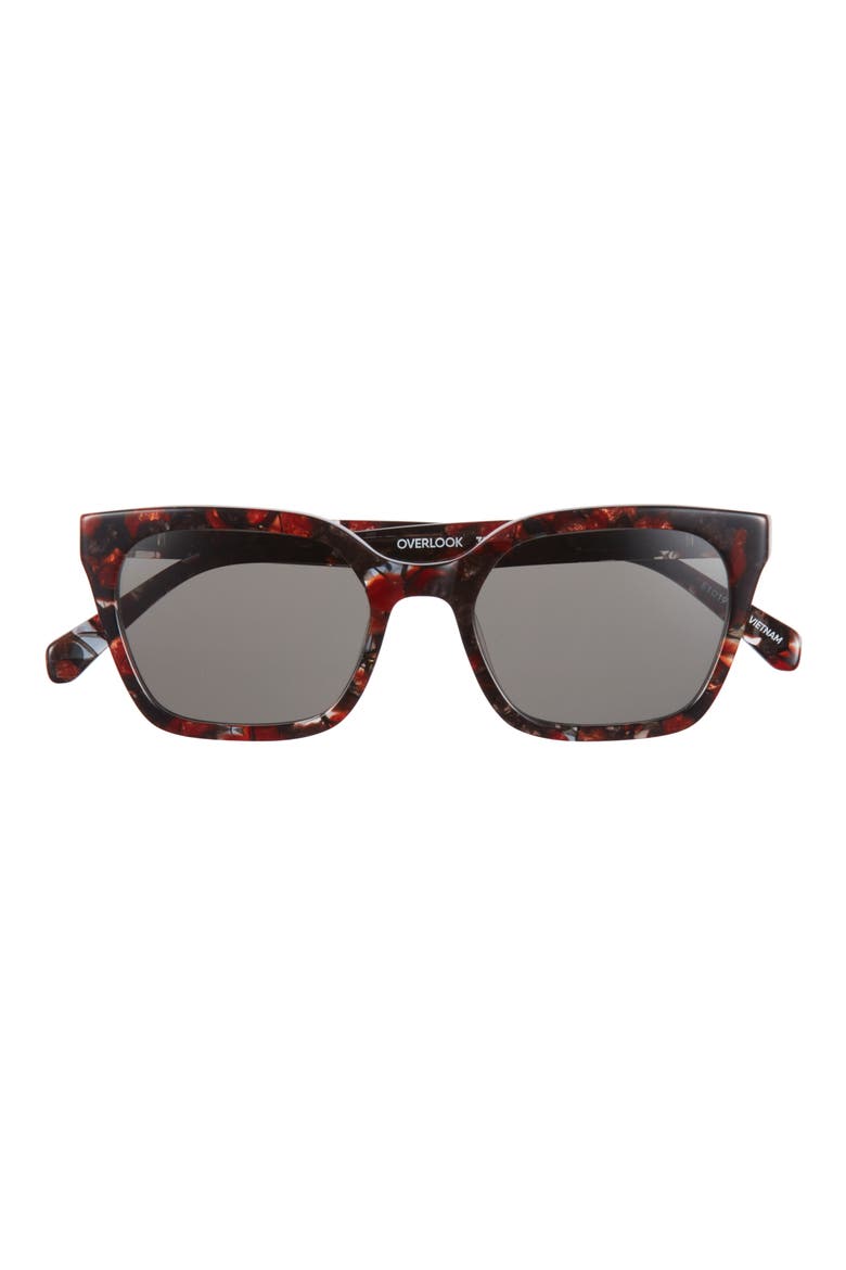 Overlook 50mm Polarized Cat Eye Sunglasses, Main, color, RUBY MOSAIC / POLARIZED GREY