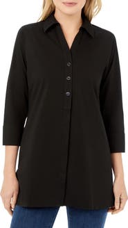Foxcroft Pamela Stretch Button-Up Tunic