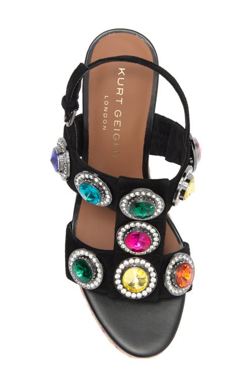 Kurt Geiger London Octavia Espadrille Platform Wedge Sandal In Charcoal