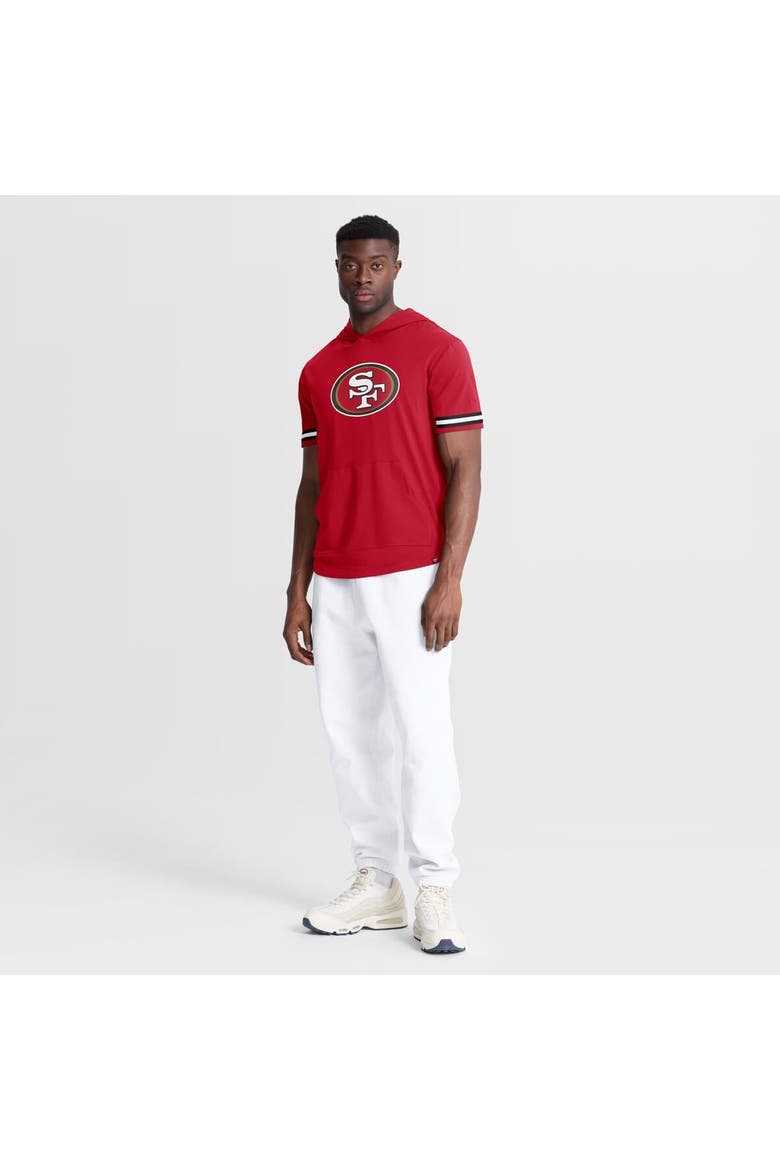 Men's Fanatics Scarlet San Francisco 49ers Optimal Play Short Sleeve Hooded T-Shirt, Alternate, color, Scarlet