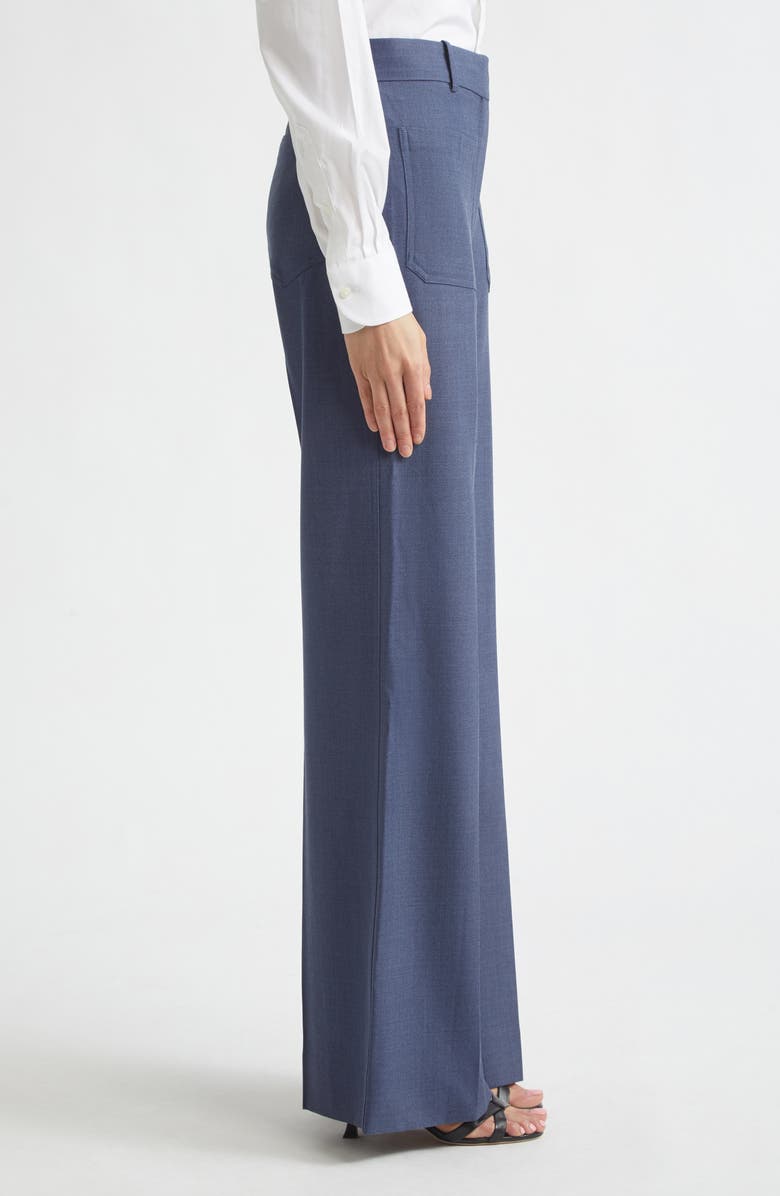 Victoria Beckham Alina High Waist Stretch Flare Pants, Alternate, color, Dusk Blue Melange