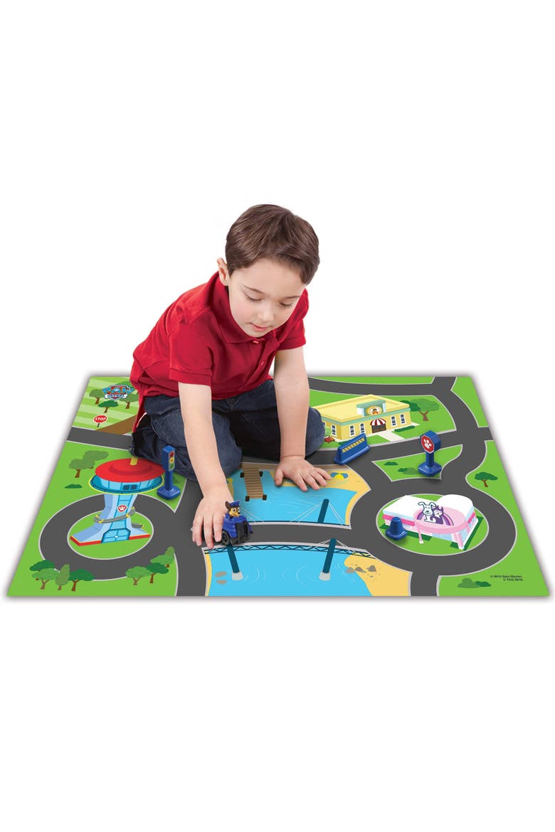 Deluxe Paw Patrol Floor Playmat & Toy Car, Alternate, color, Multicolored