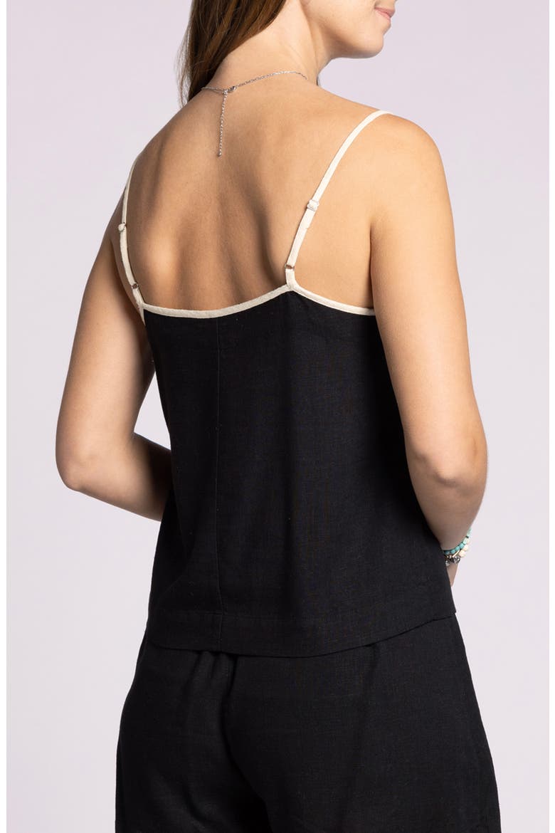 Arcadia Contrast Trim Camisole, Alternate, color, BLACK