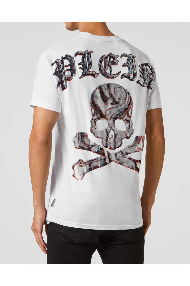 T-Shirt Round Neck Skull&Bones Men, Alternate, color, white
