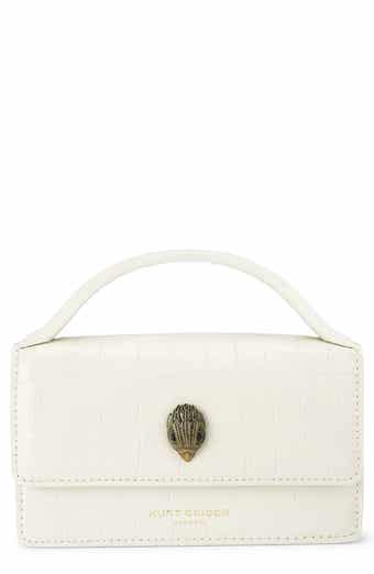 Kurt Geiger London Extrasmall Bond Croc Embossed Leather Top Handle Bag