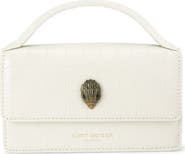 Kurt Geiger London Extrasmall Bond Croc Embossed Leather Top Handle Bag