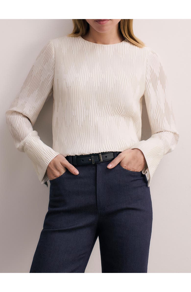 The Fold Ellesmere Plisse Blouse, Alternate, color, Ivory