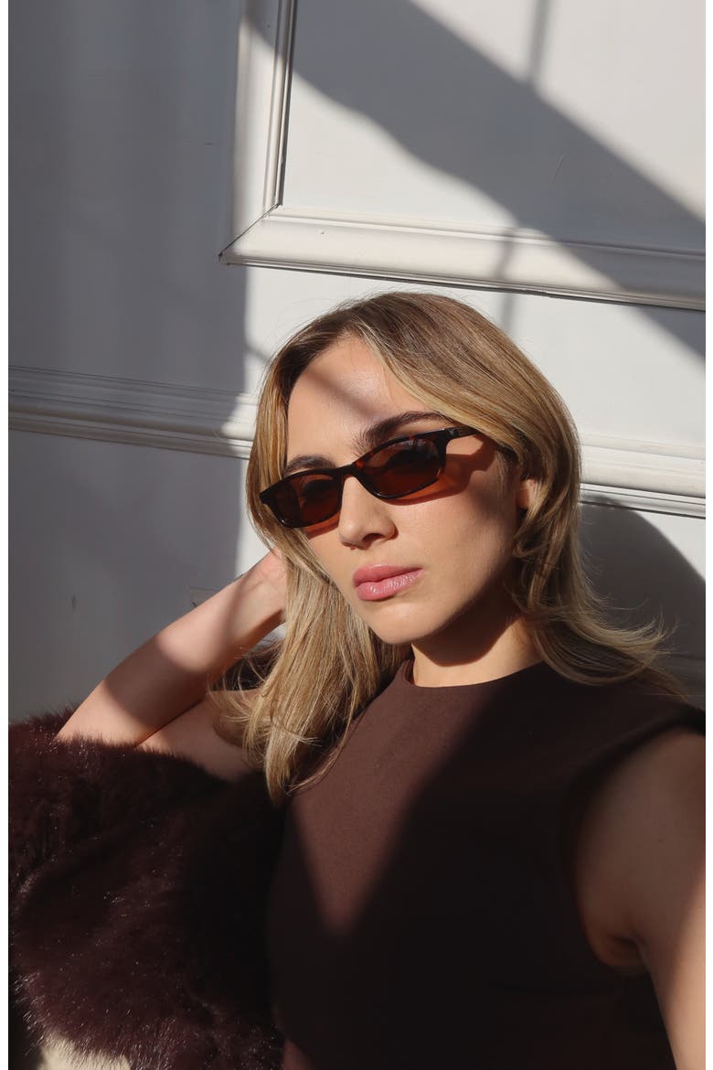 Joey Square Polarized Sunglasses, Alternate, color, Brown