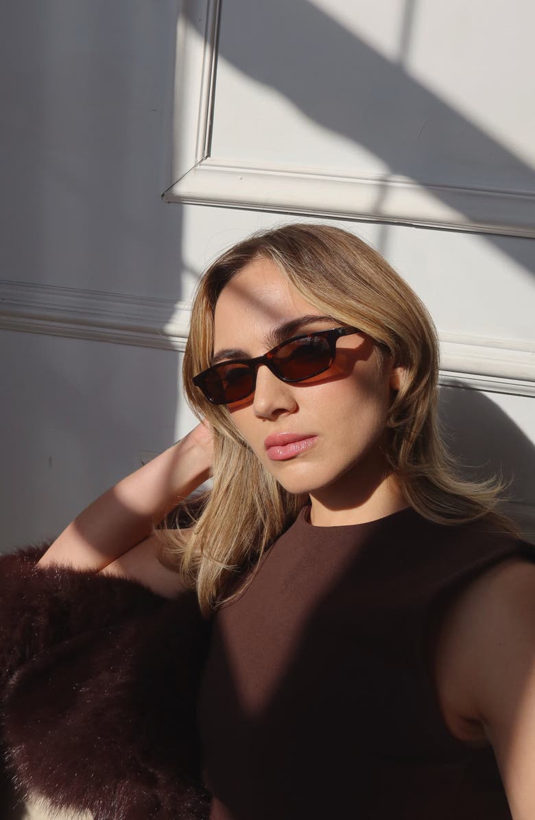 INDY Joey Square Polarized Sunglasses, Alternate, color, Brown