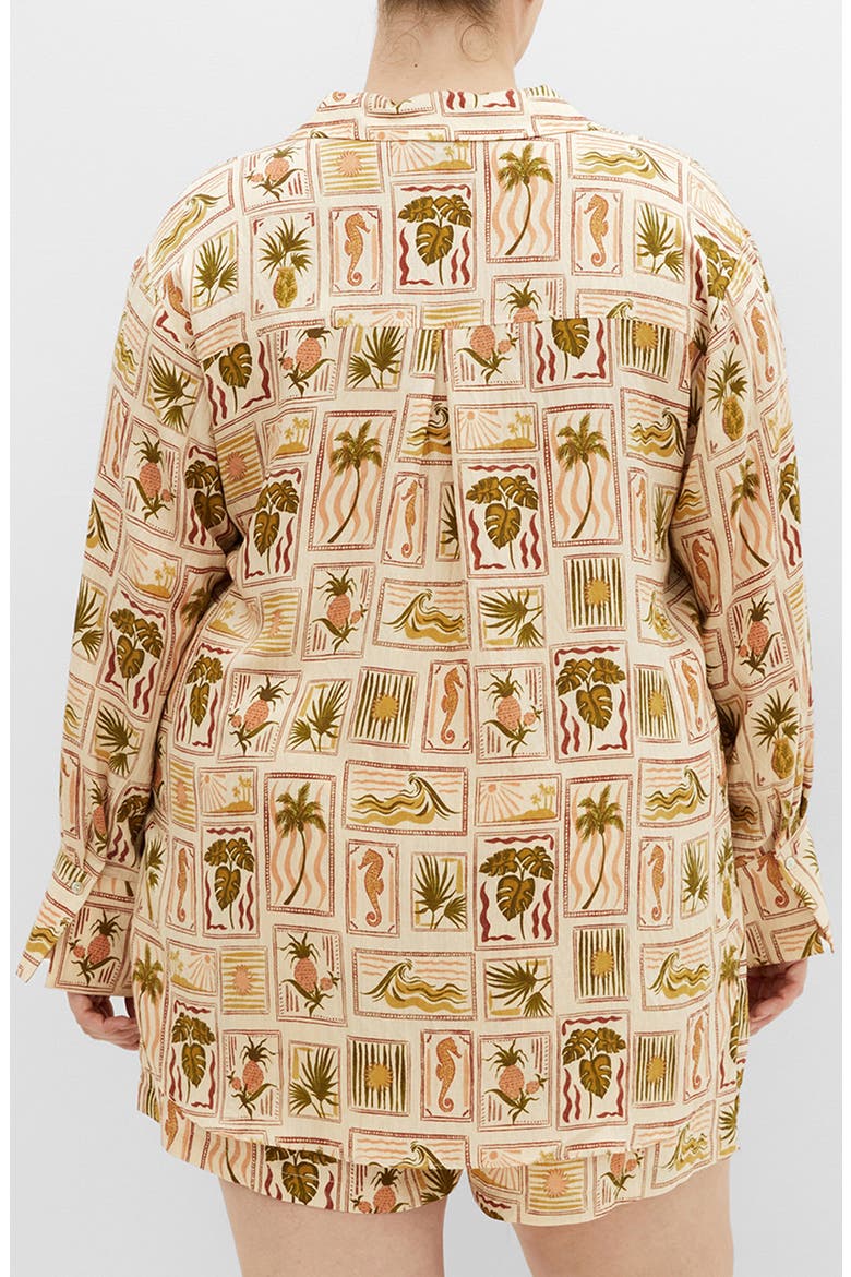 Bella Print High-Low Tunic Shirt, Alternate, color, COOL TROPICS