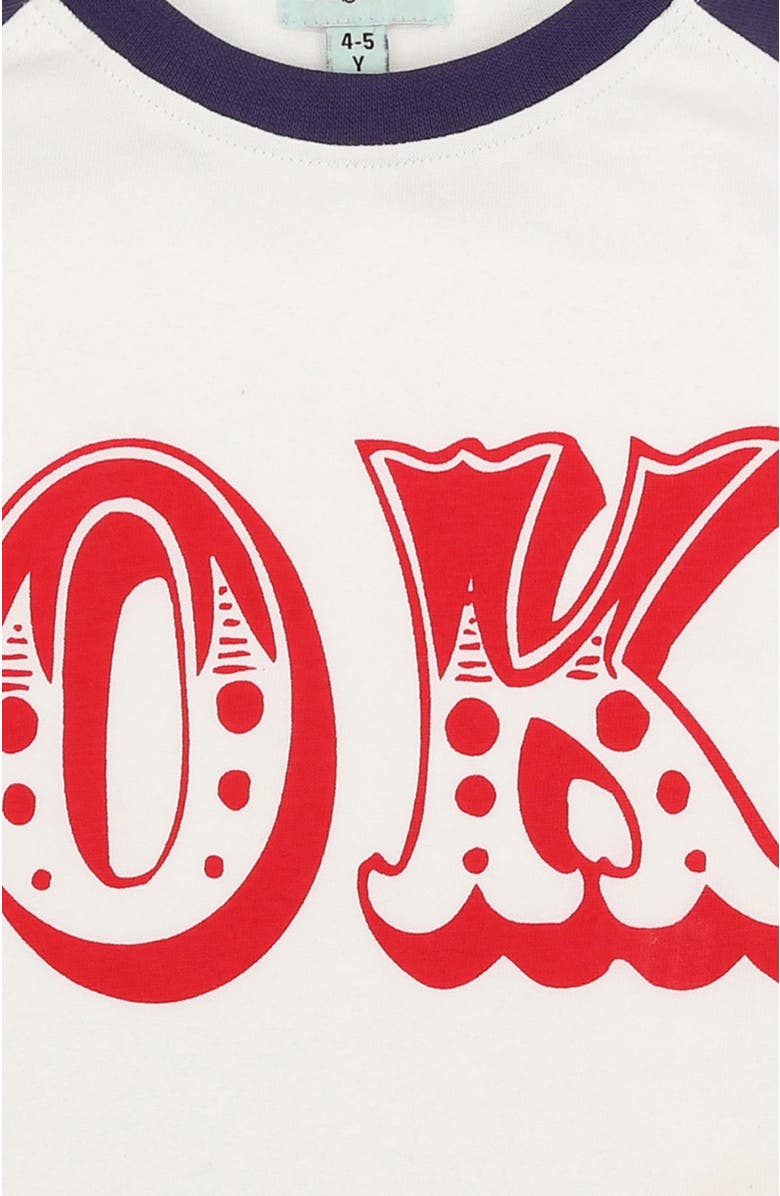 Lilly + Sid Organic Cotton Ok Slogan Print T-Shirt, Alternate, color, Cream/Navy