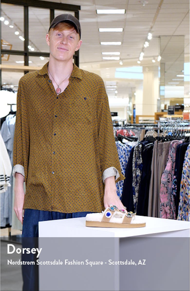 Orson Crystal Teddy Genuine Shearling Lined Sandal, sales video thumbnail