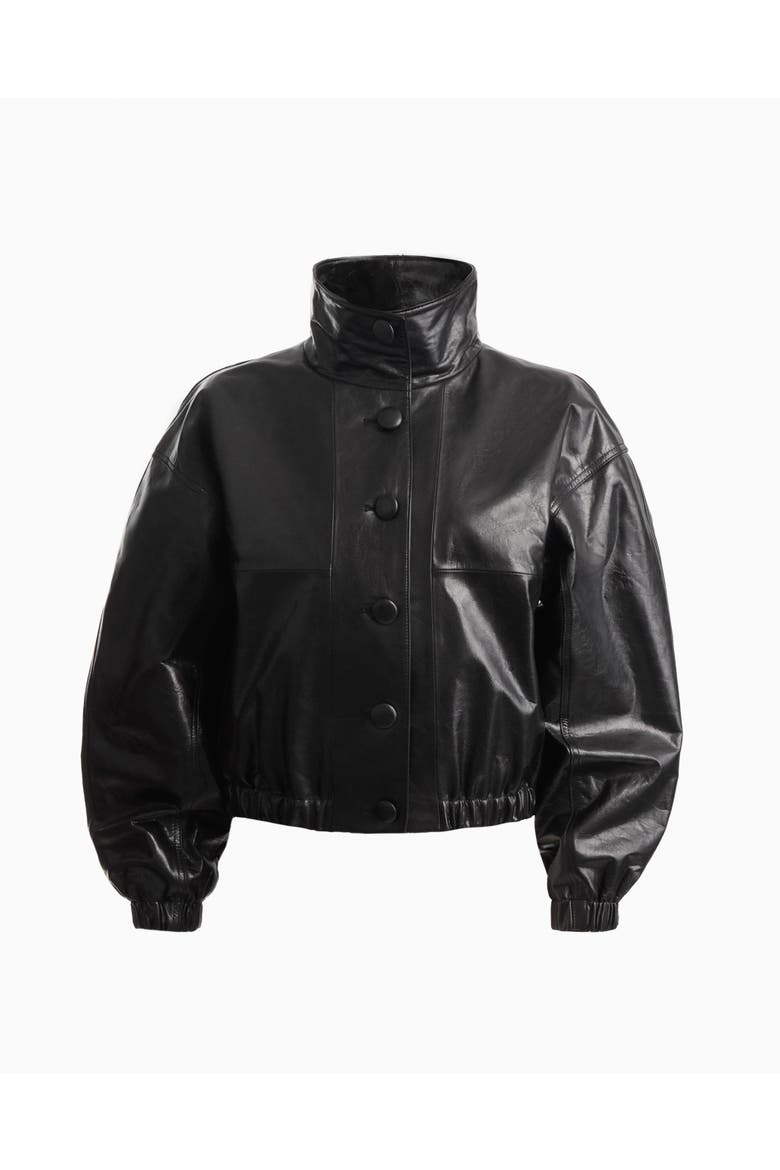 Kate leather bomber, Alternate, color, Black