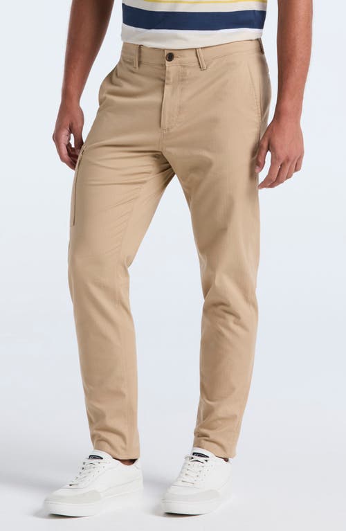 Original Penguin Stretch Cotton Blend Herringbone Straight Leg Cargo Pants In Gold