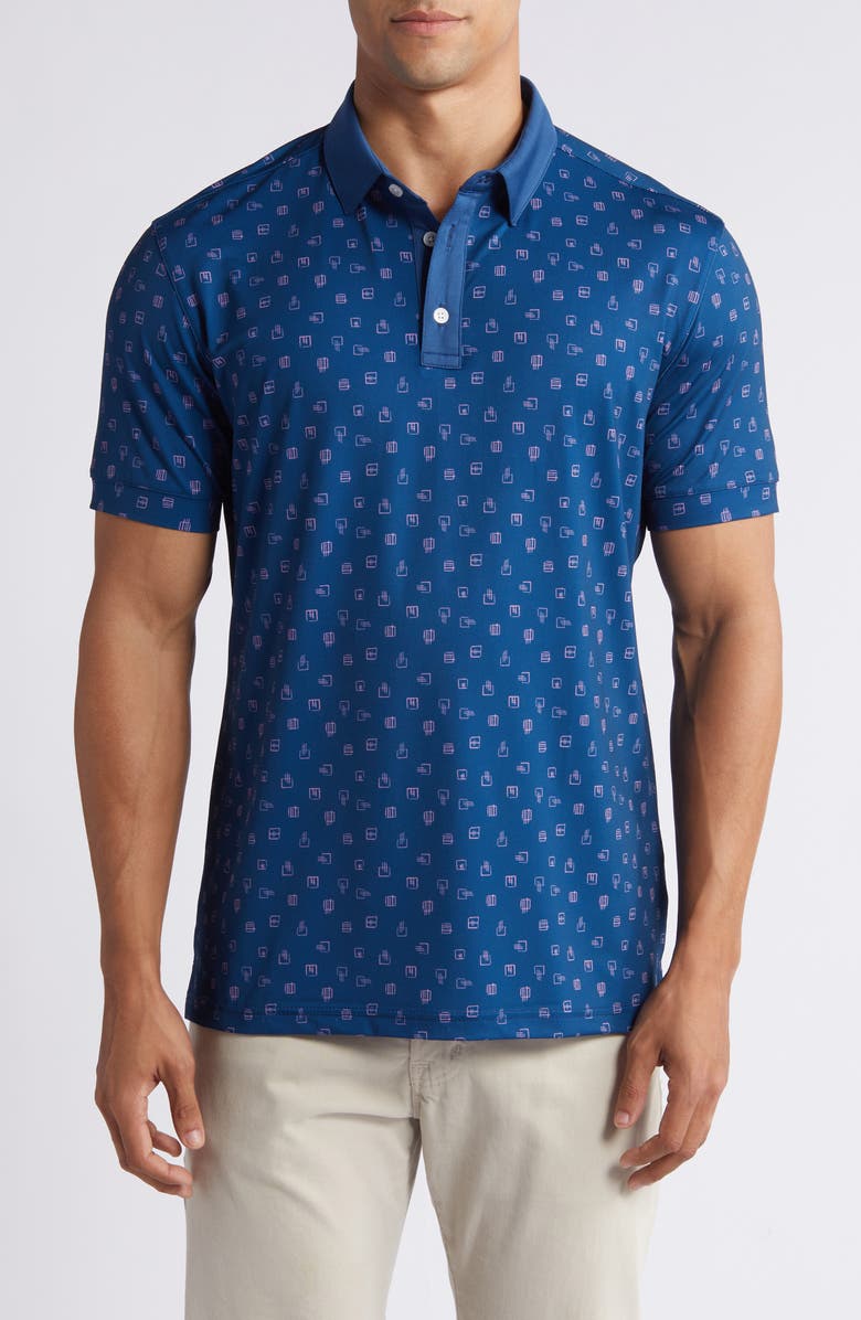 Mizzen+Main Versa Trim Fit Print Performance Polo, Main, color,
