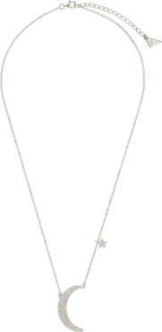 Sterling Forever Cubic Zirconia Crescent Pendant Necklace