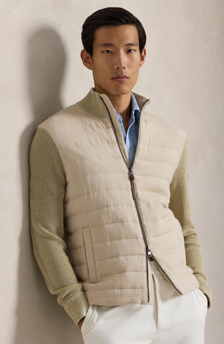 Polo Ralph Lauren Hybrid Linen Zip Cardigan, Alternate, color, Beige Linen