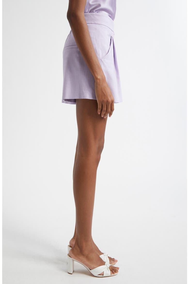 Elbe Pleated Shorts, Alternate, color, SOFT LILAC