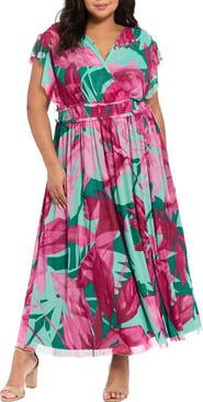 London Times Surplice Neck Tiered Minidress