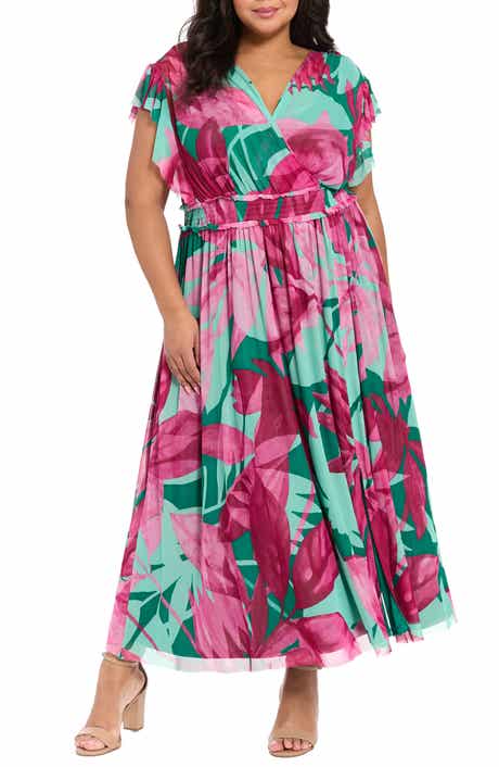 London Times Surplice Neck Tiered Minidress