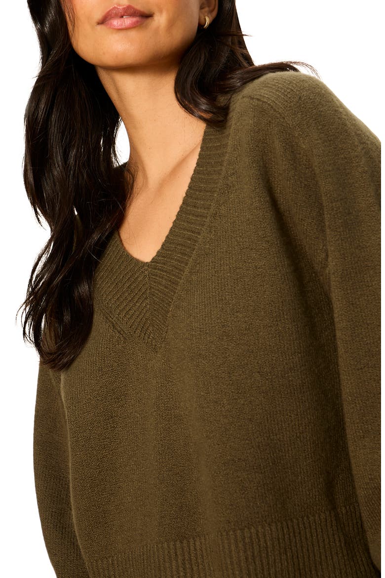 Vanna V-Neck Sweater, Alternate, color, KALAMATA GREEN