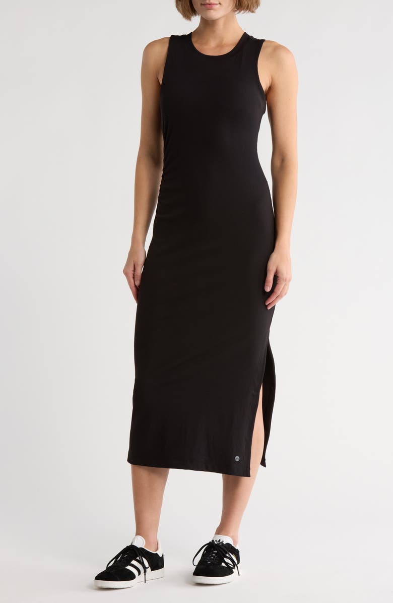 APANA Expedite Sleeveless Rib Midi Dress, Main, color, Rich Black