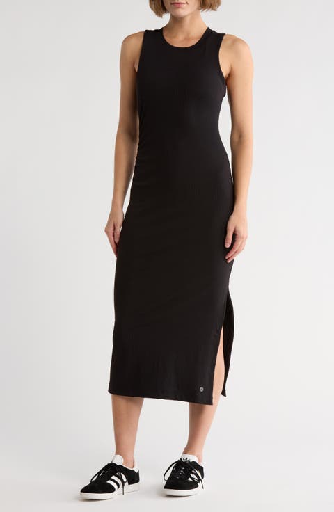 Expedite Sleeveless Rib Midi Dress