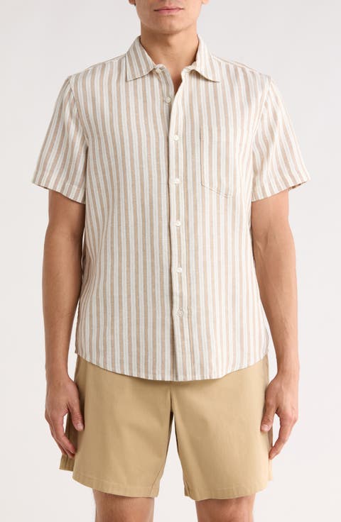 Short Sleeve Linen Blend Shirt