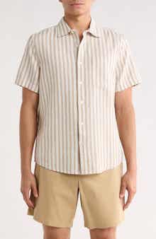 Short Sleeve Linen Blend Shirt