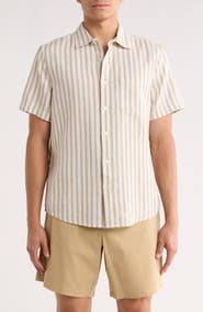 Nordstrom Short Sleeve Linen Blend Shirt