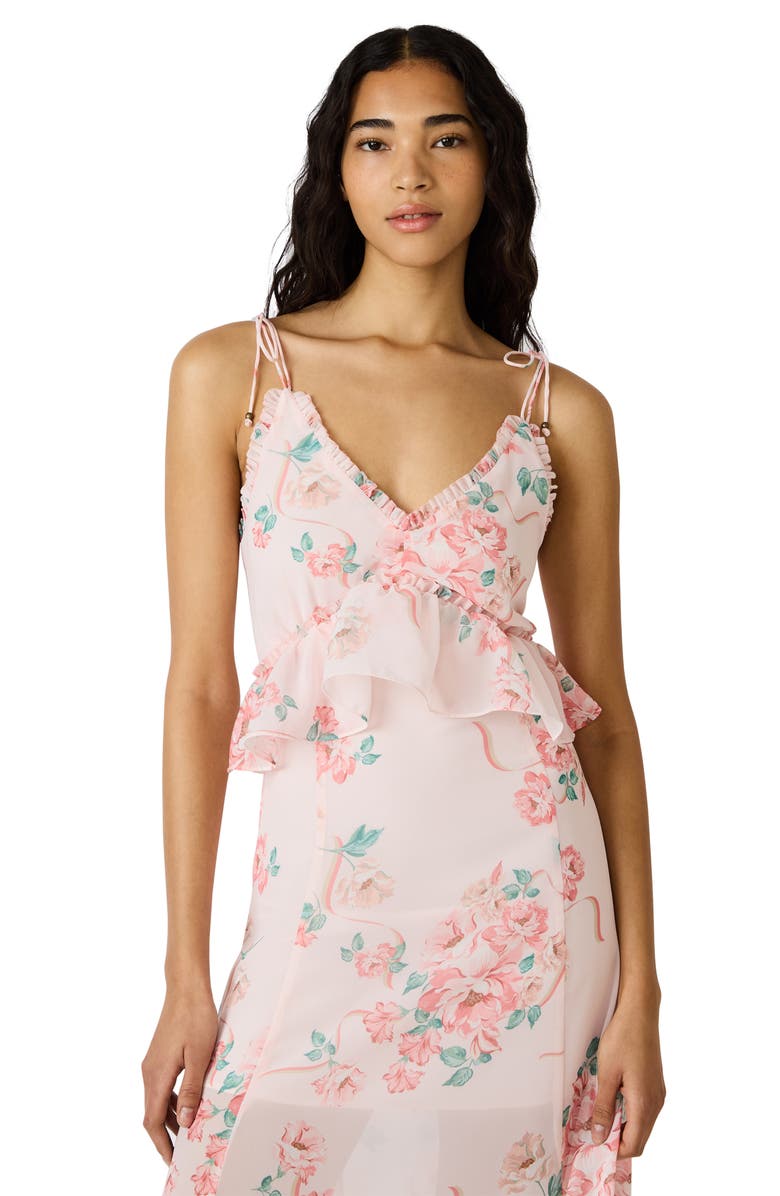 Steve Madden Jaila Ruffle Floral Maxi Dress, Alternate, color, 