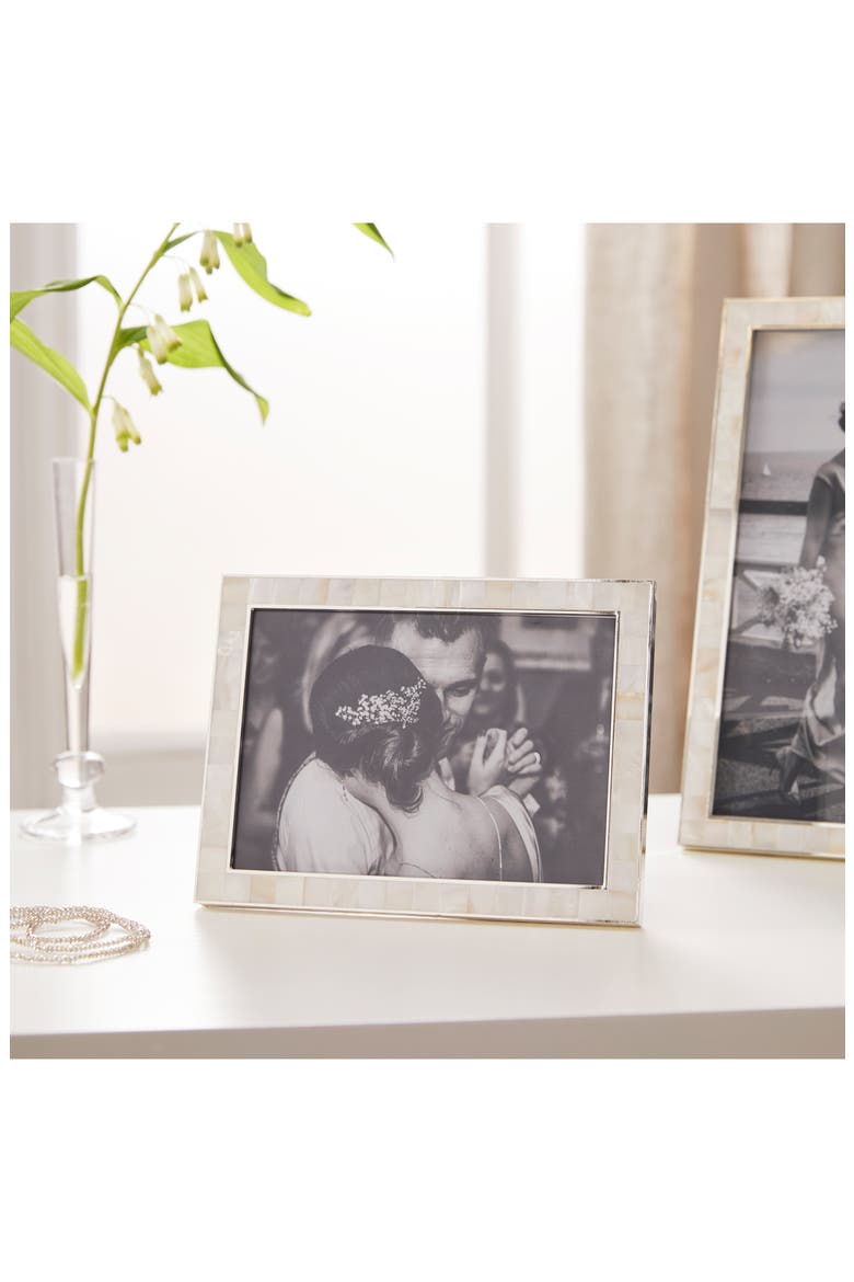 Mother-of-Pearl Picture Frame, Alternate, color, WHITE