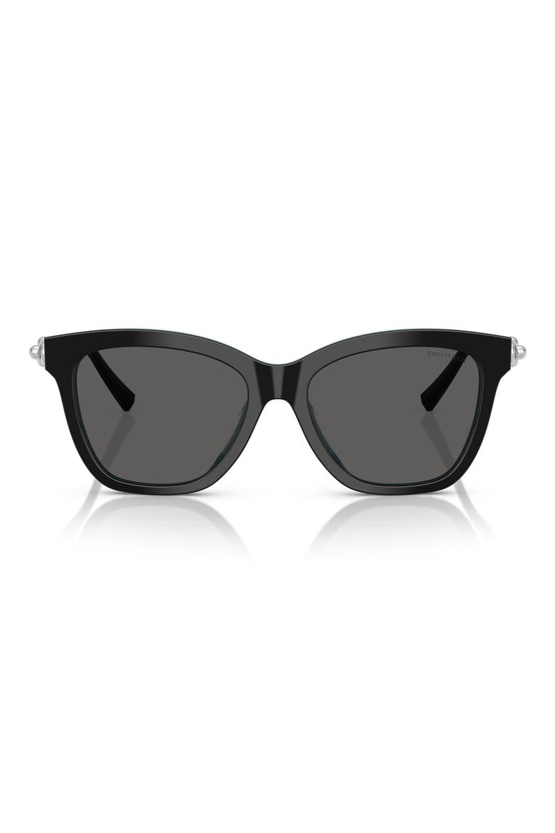 54mm Gradient Square Sunglasses, Main, color, BLACK ON TIFFANY BLUE / GREY