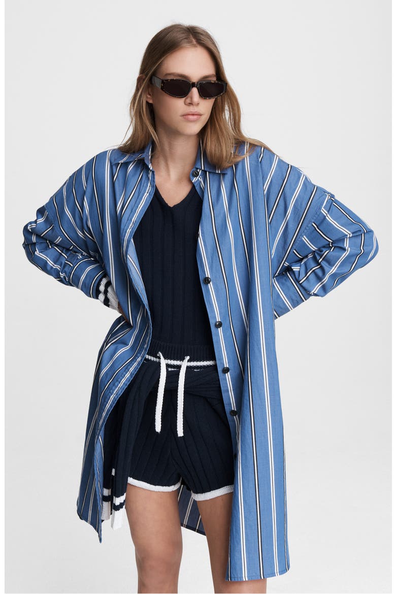 Sandra Stripe Shirtdress, Alternate, color, BLUE STRIPE