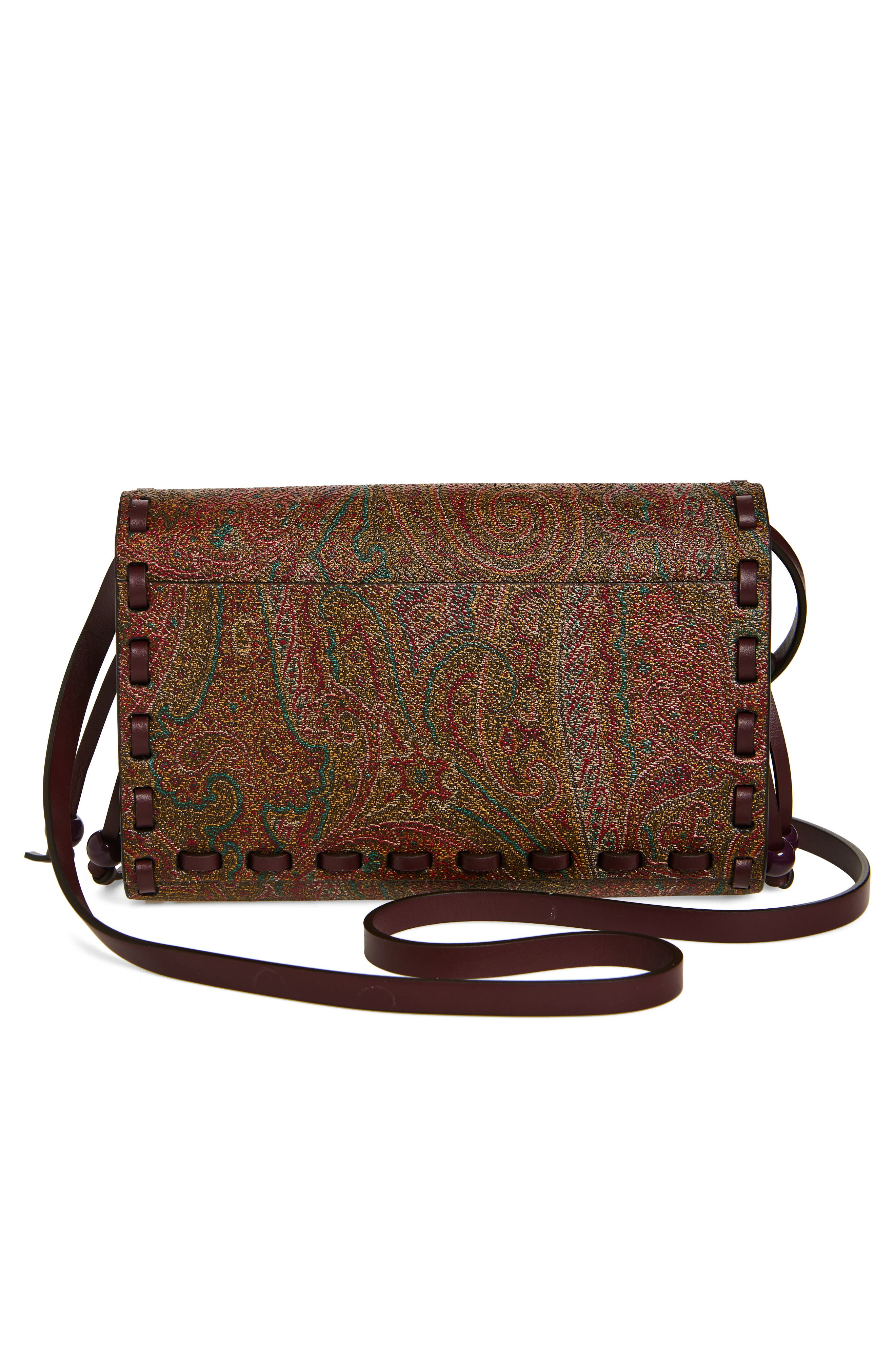 Etro Vulcano Arnica Coated Crossbody Bag, Alternate, color, Vino