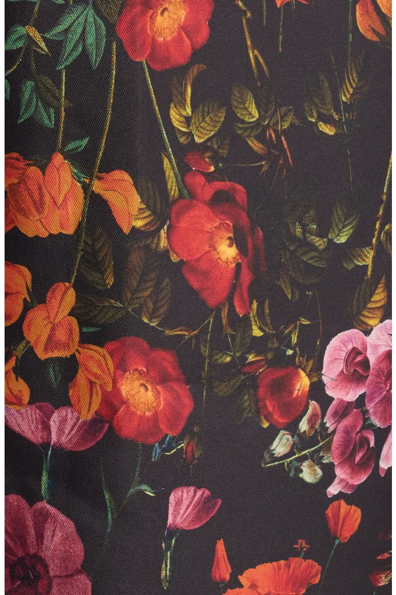 Floral Mikado Cocktail Dress, Alternate, color, BLACK MULTI