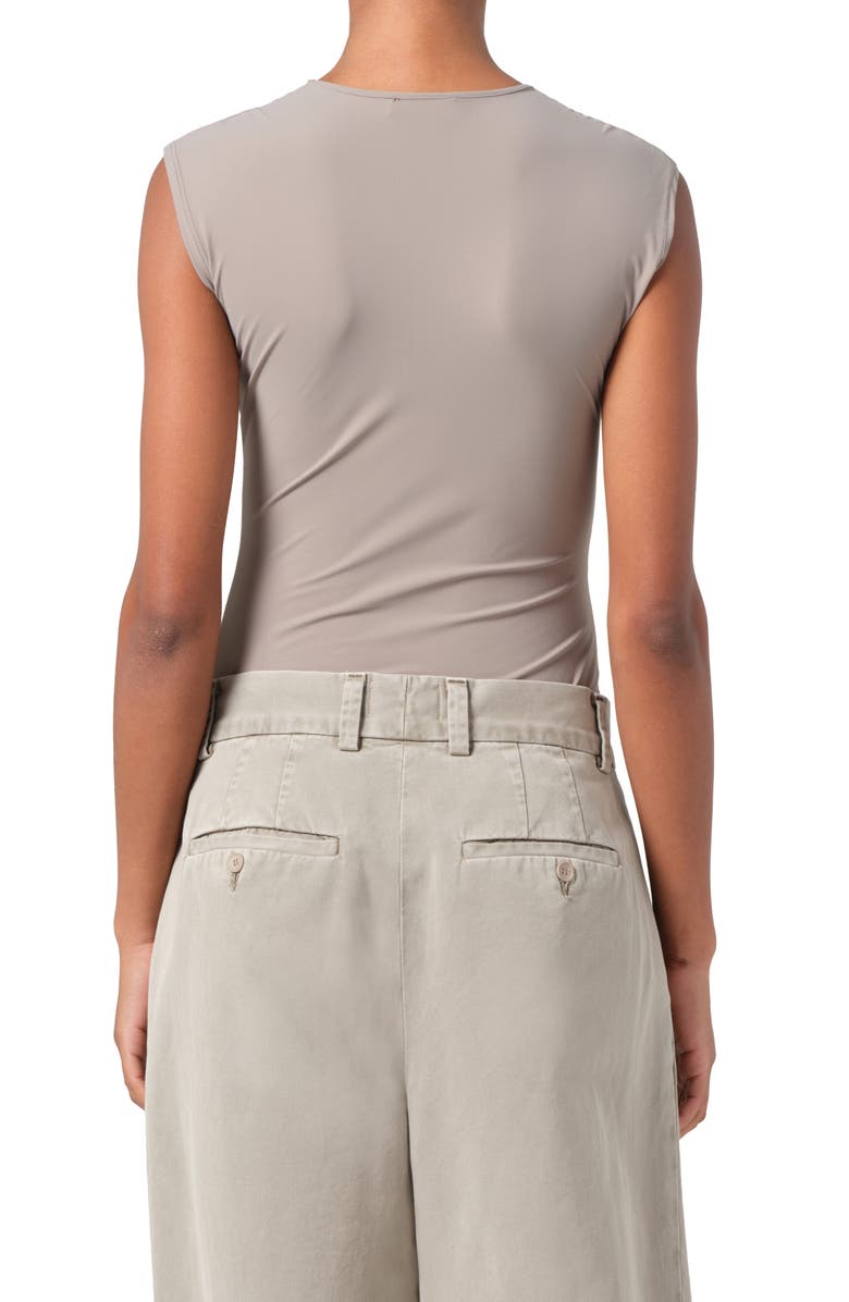 AGOLDE Aura Cap Sleeve Bodysuit, Alternate, color, Aluminum