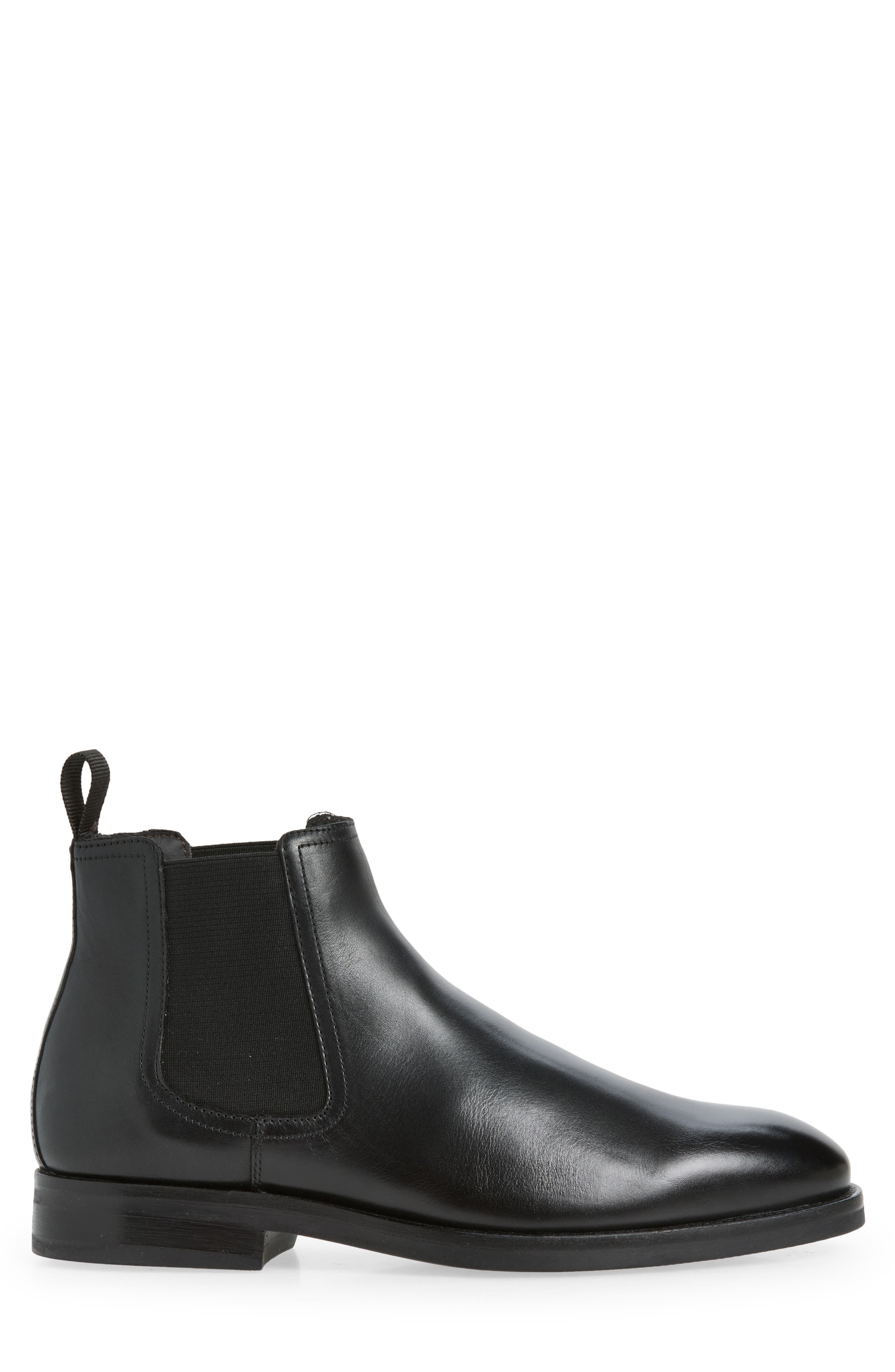 Morgan Leather Chelsea Boot, Alternate, color, BLACK