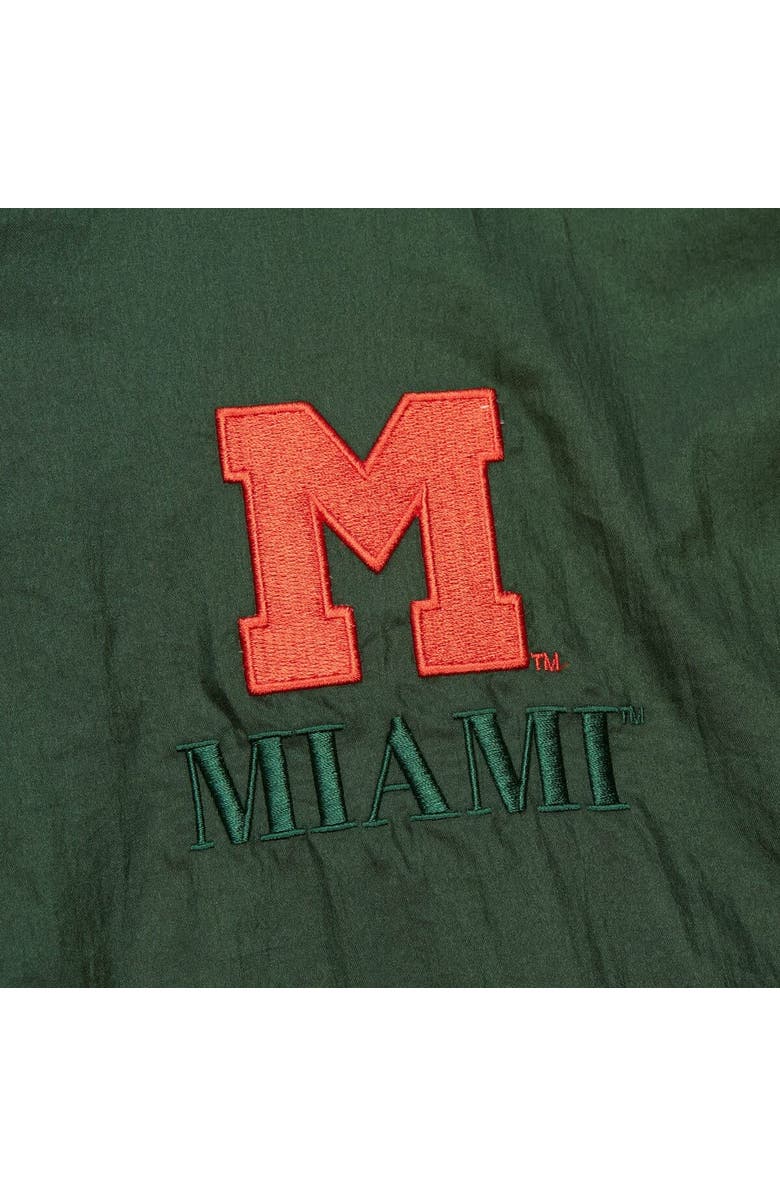 Mitchell & Ness Men's Mitchell & Ness Green Miami Hurricanes Anorak Vintage Logo Half-Zip Hoodie Jacket, Alternate, color, Green