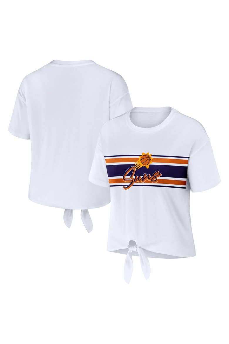 Women's WEAR by Erin Andrews  White Phoenix Suns Tie-Front T-Shirt, Alternate, color, White