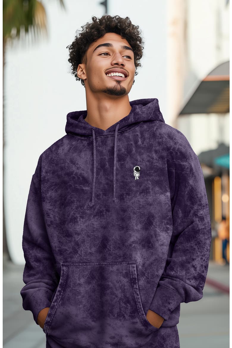 Astronaut  Midweight Mineral Washed Hoodie, Alternate, color, Purple