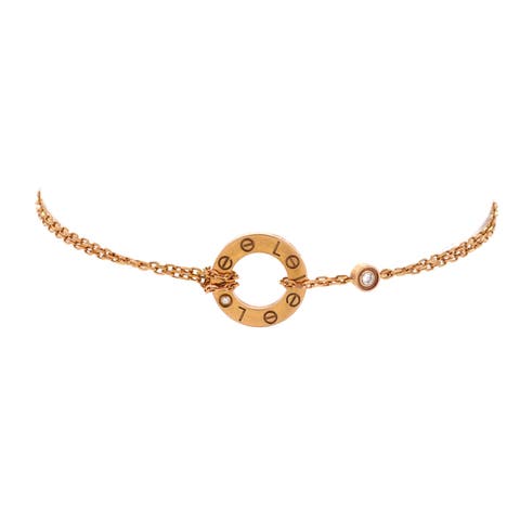 2 Diamonds Love Bracelet 18K Rose Gold with Diamonds