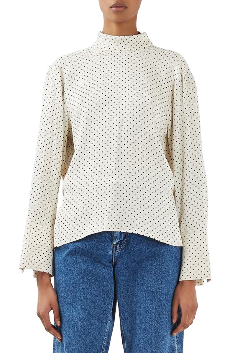 Topshop Boutique Polka Blouse, Main, color, 